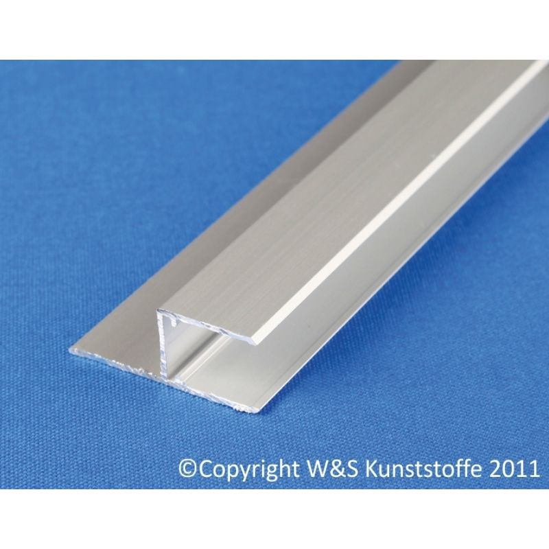 Aluminium U-Profil mit Befestigungslasche längs silber eloxiert
